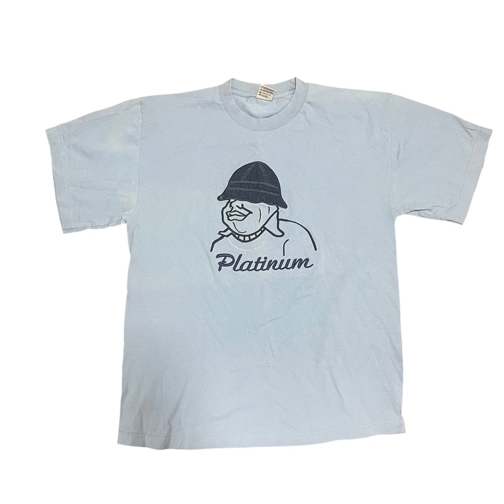 Vtg Tornado Activewear Platinum Graphic Tee Light Blue XL 90s Hip Hop Streetwear